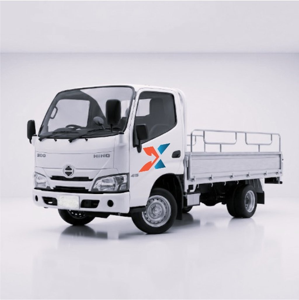 A Mov-IX truck with an empty flatbed